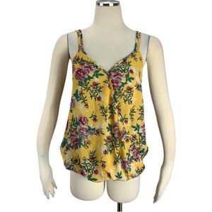 Pink Rose Large Top Tank Yellow Floral Wrap